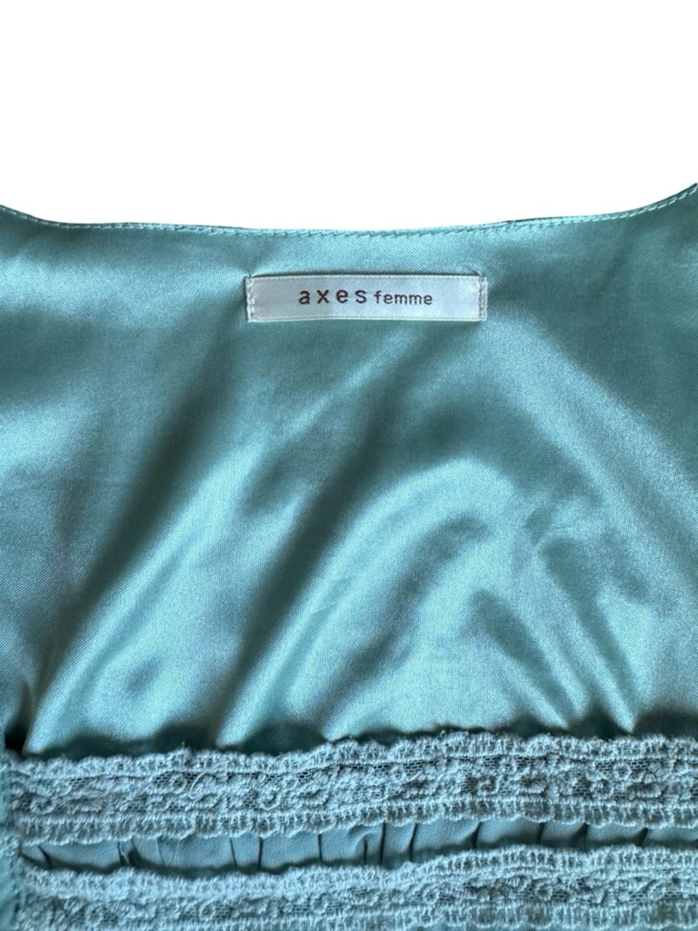 Axes Femme Women’s VTG Sage Green lace cottage core dress size Medium Japan - Picture 10 of 11